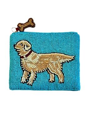 Gold Retriever Dog Coin Purse, Dog Beaded Bag Lily Posh